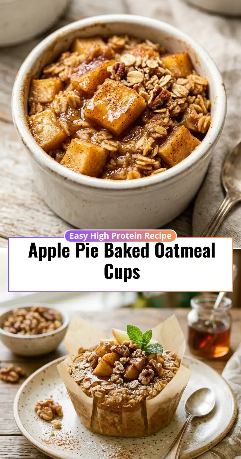 Apple Pie Baked Oatmeal Cups