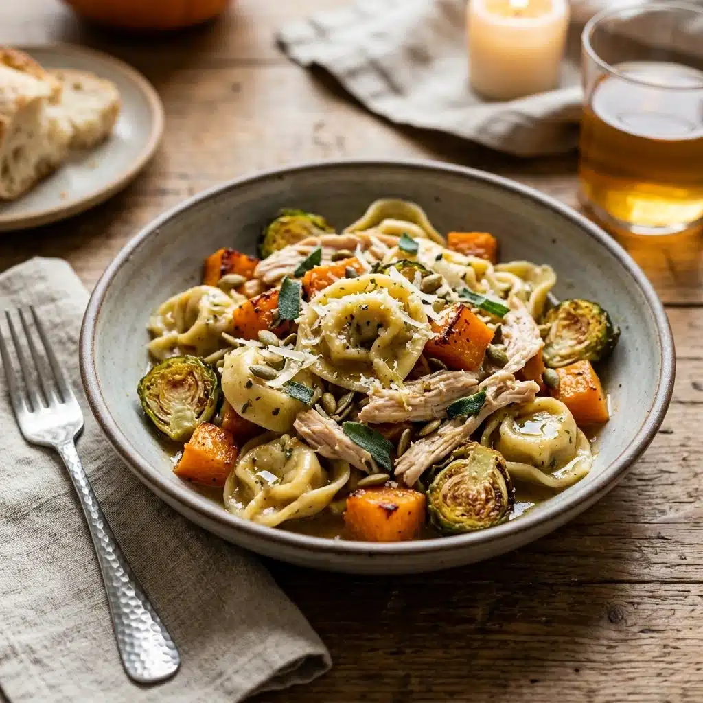 Autumn Chicken Tortellini with Butternut Squash and Brussels Sprouts