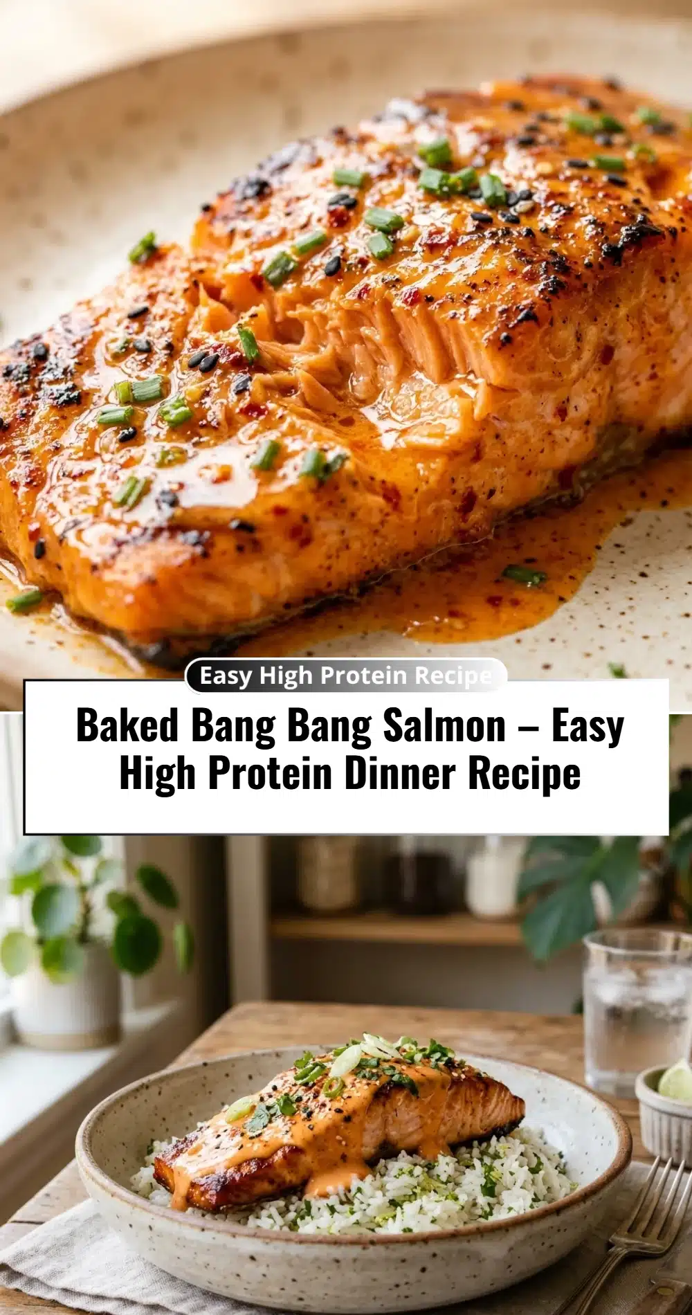 Baked Bang Bang Salmon – Easy High Protein Dinner Recipe