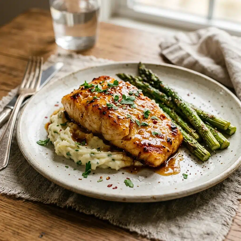 Baked Cod with Honey Garlic Sauce
