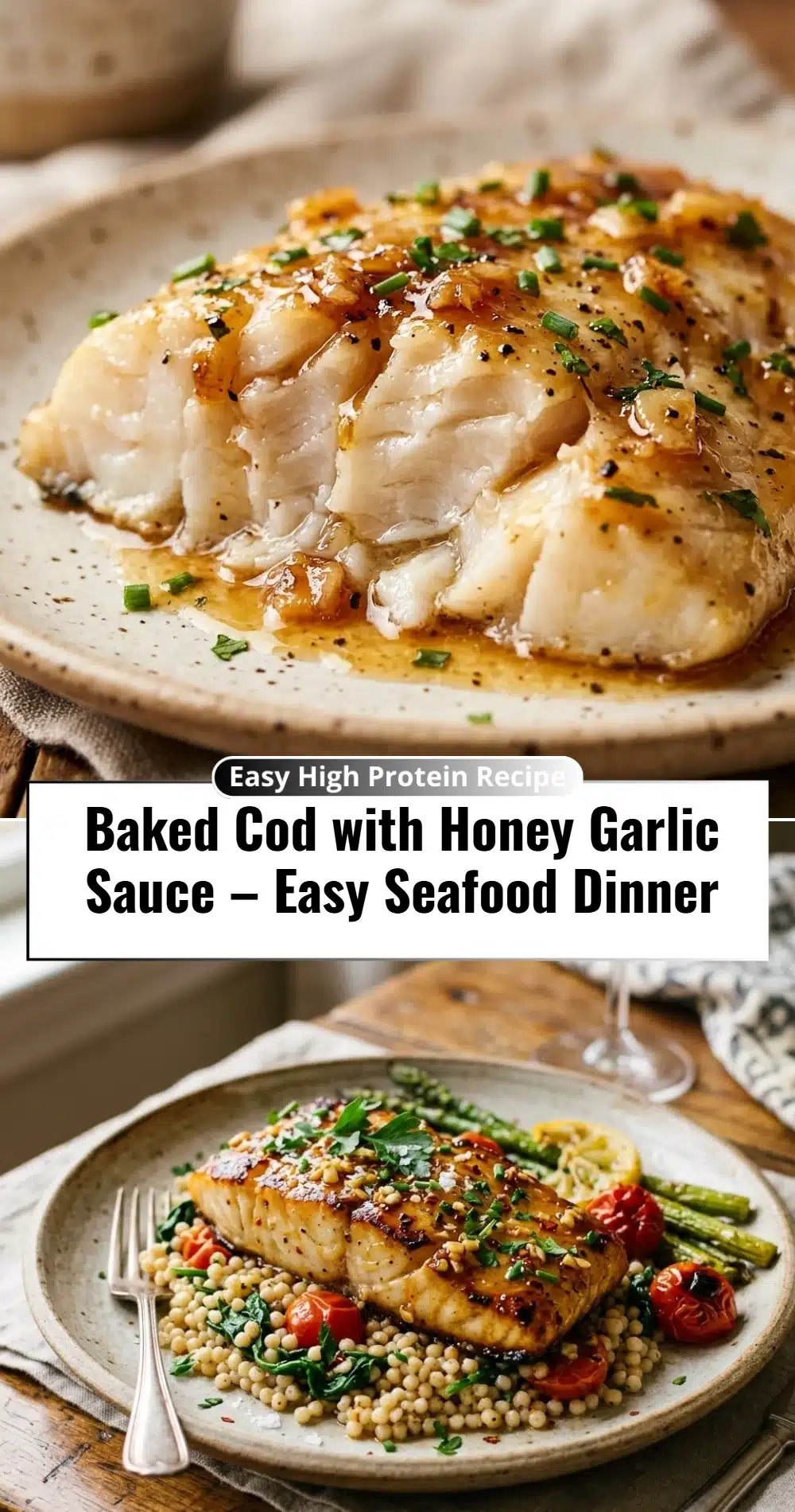 Baked Cod with Honey Garlic Sauce – Easy Seafood Dinner
