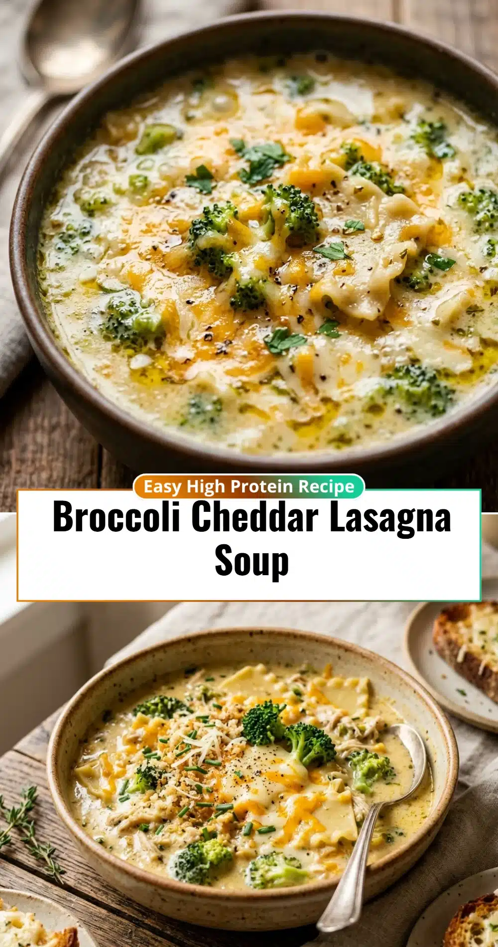 Broccoli Cheddar Lasagna Soup
