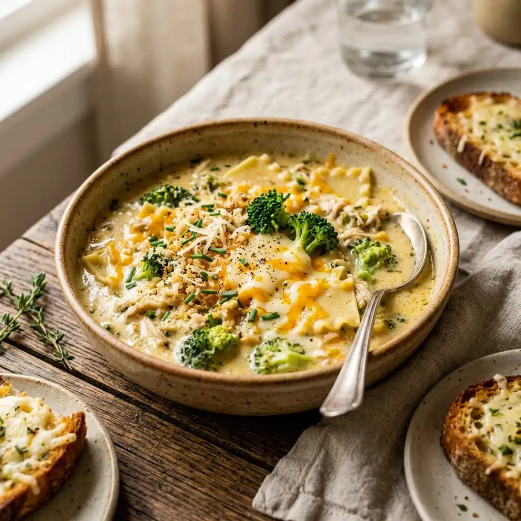Broccoli Cheddar Lasagna Soup