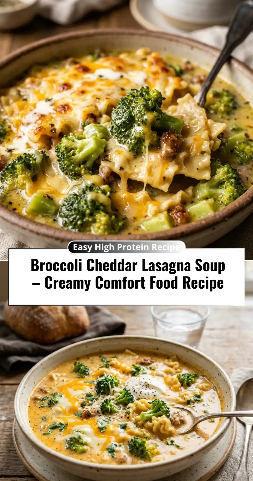 Broccoli Cheddar Lasagna Soup – Creamy Comfort Food Recipe