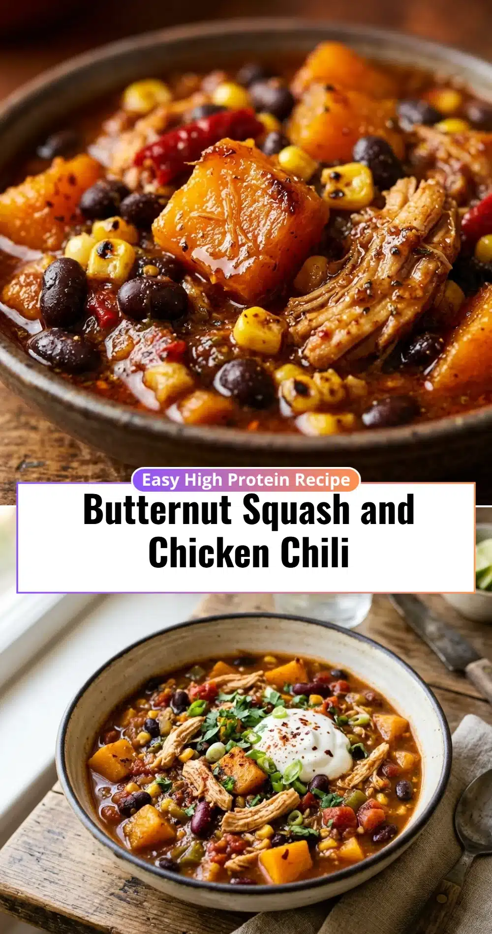 Butternut Squash and Chicken Chili