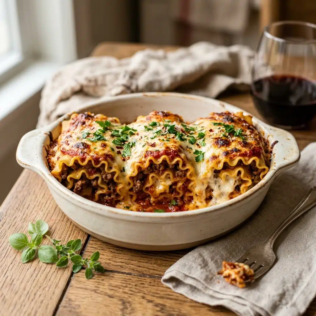 Cheesy Beef Lasagna Roll Ups