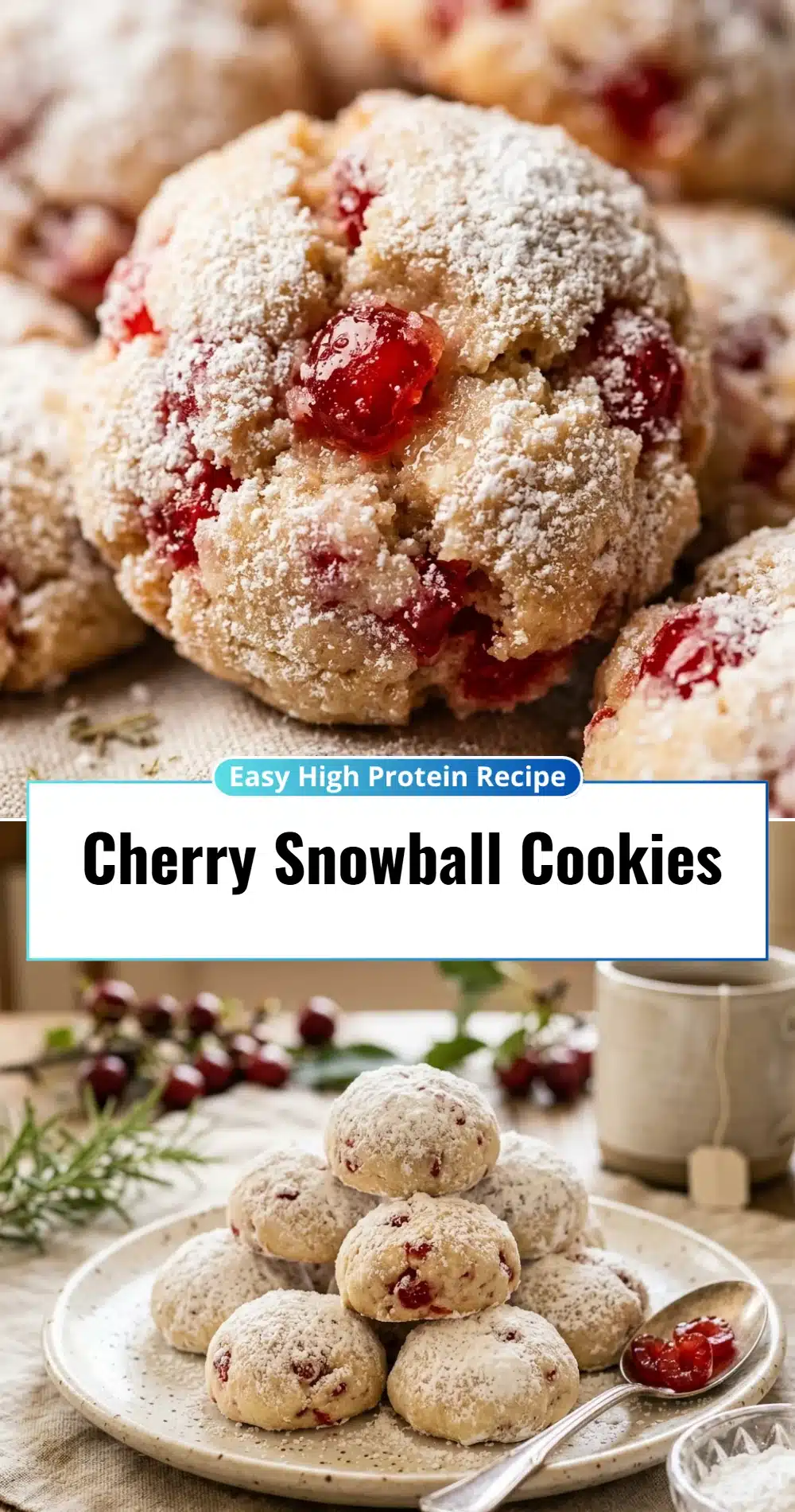 Cherry Snowball Cookies