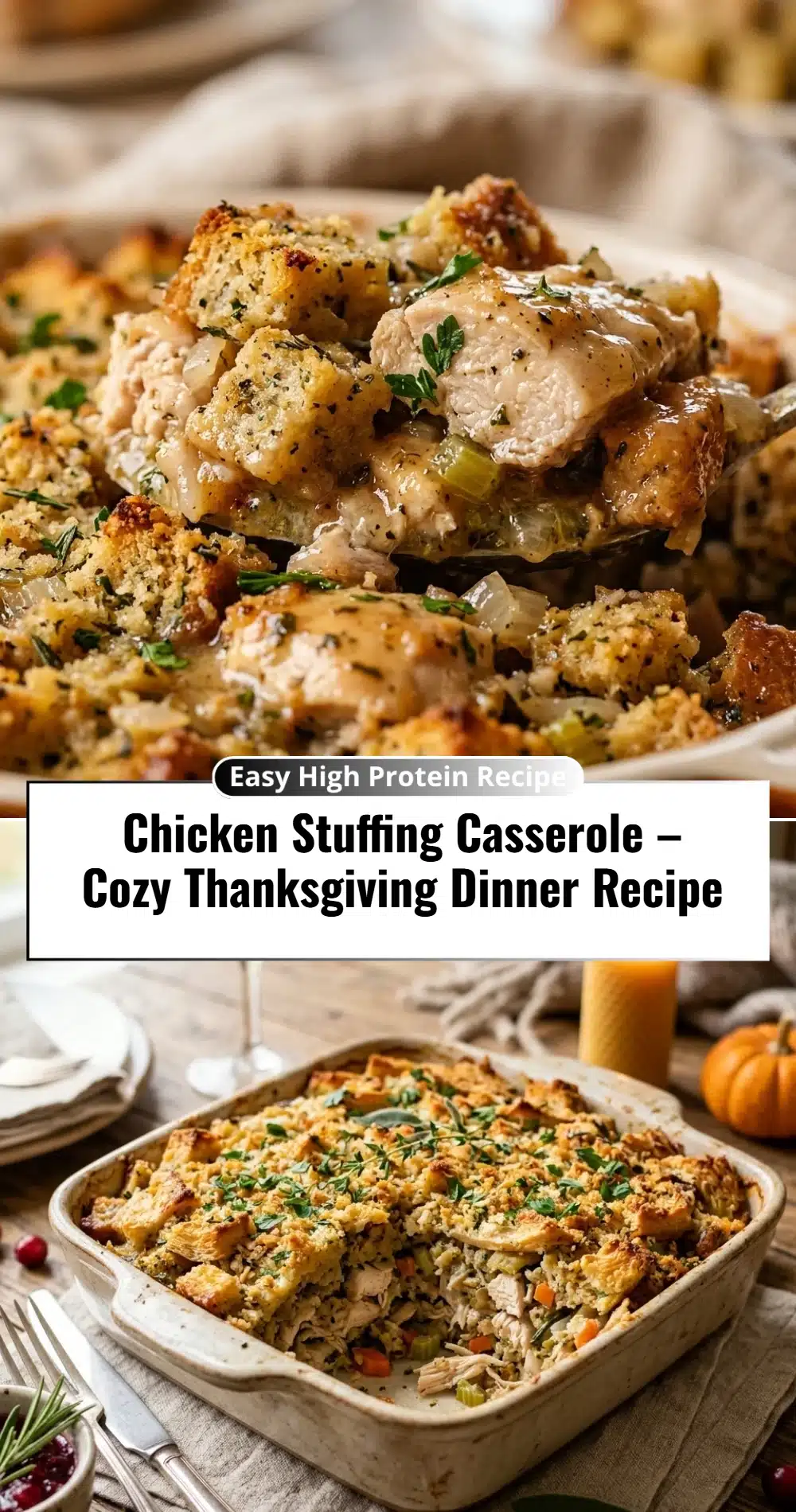 Chicken Stuffing Casserole – Cozy Thanksgiving Dinner Recipe