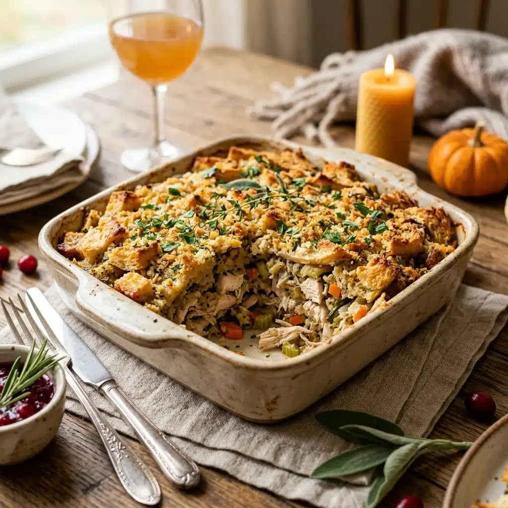 Chicken Stuffing Casserole – Cozy Thanksgiving Dinner Recipe