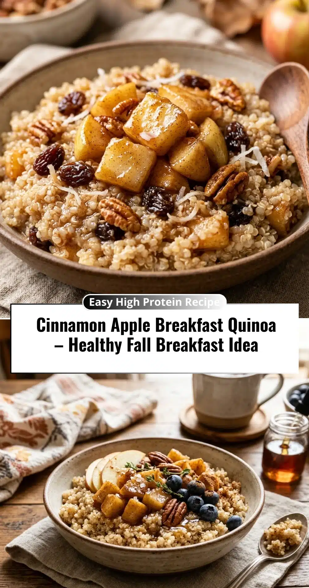 Cinnamon Apple Breakfast Quinoa – Healthy Fall Breakfast Idea