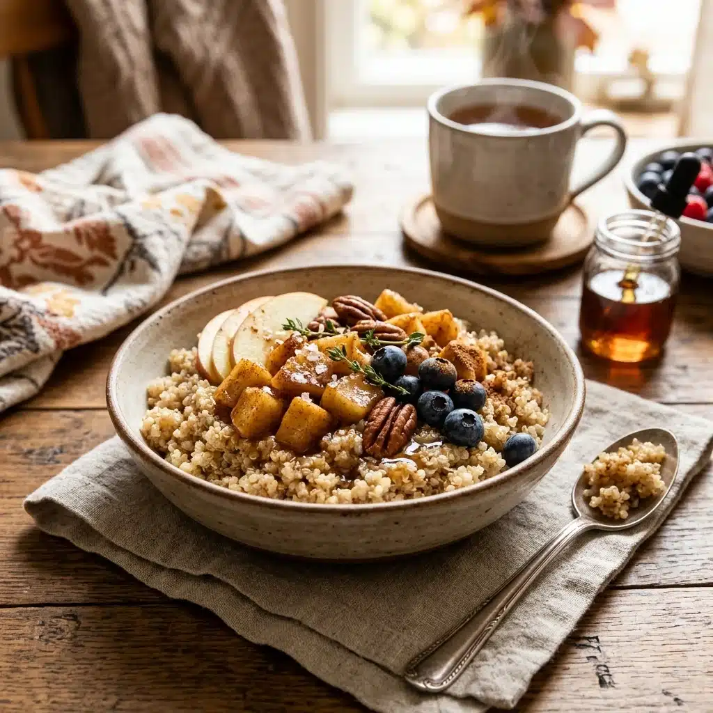 Cinnamon Apple Breakfast Quinoa – Healthy Fall Breakfast Idea