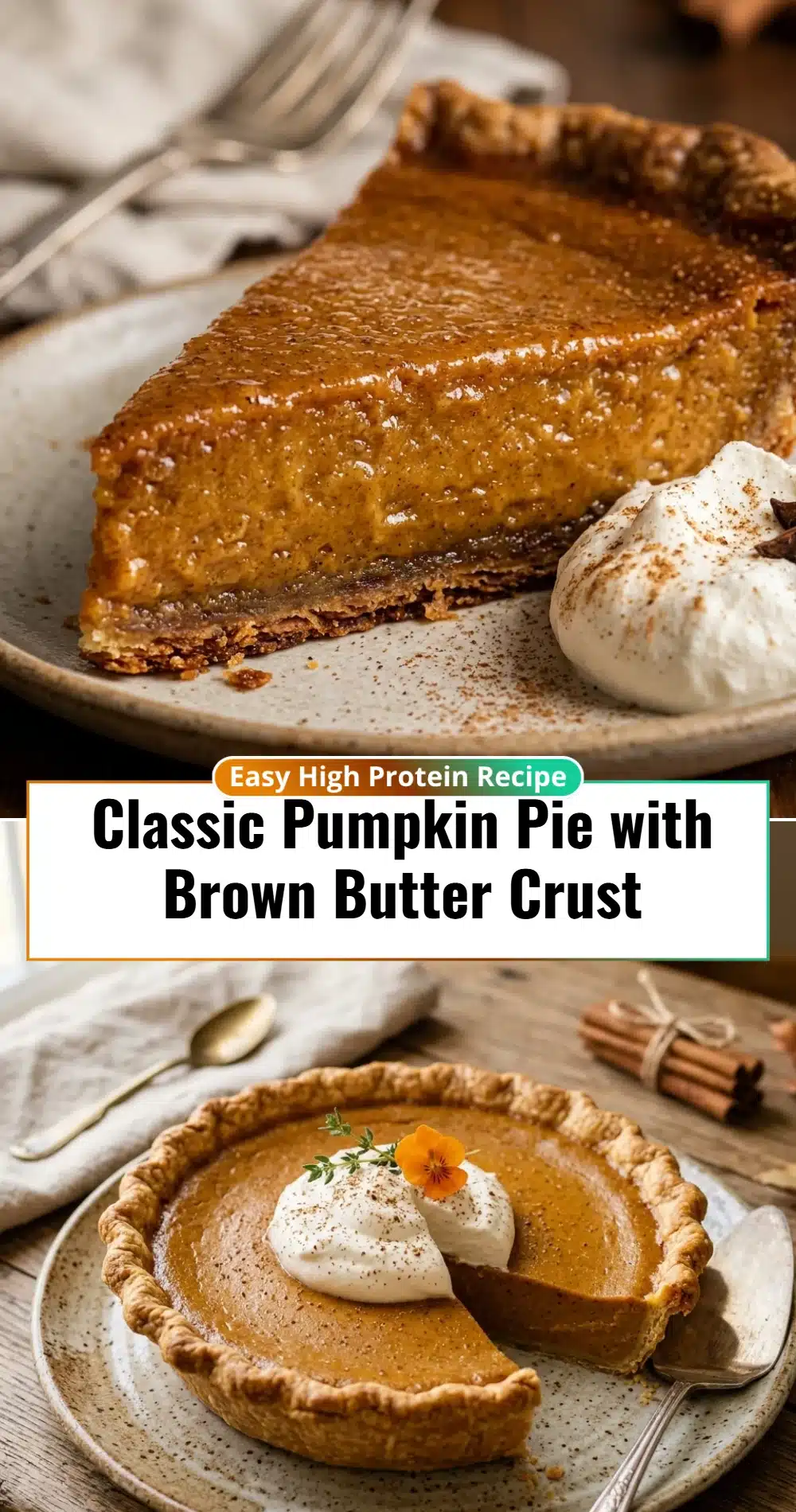 Classic Pumpkin Pie with Brown Butter Crust