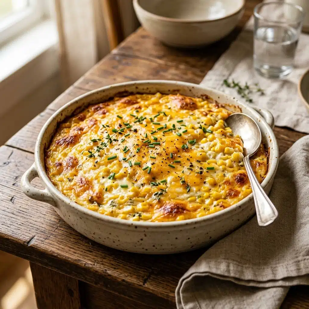 Corn Casserole with Cheddar