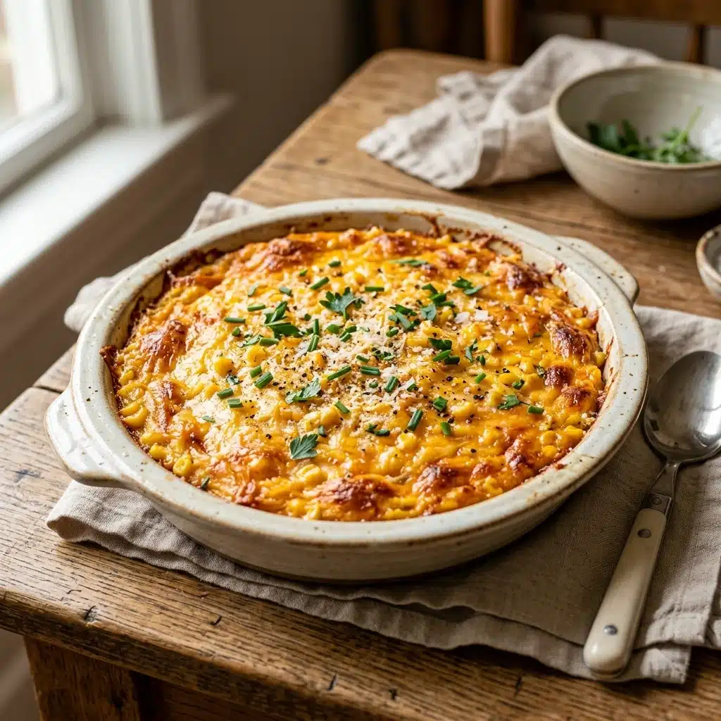 Corn Casserole with Cheddar