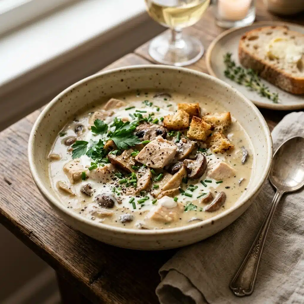 Creamy Chicken and Mushroom Soup