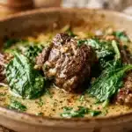 Creamy Garlic Beef and Spinach Skillet