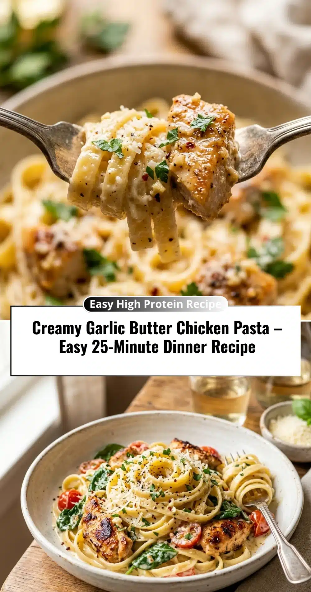 Creamy Garlic Butter Chicken Pasta – Easy 25-Minute Dinner Recipe