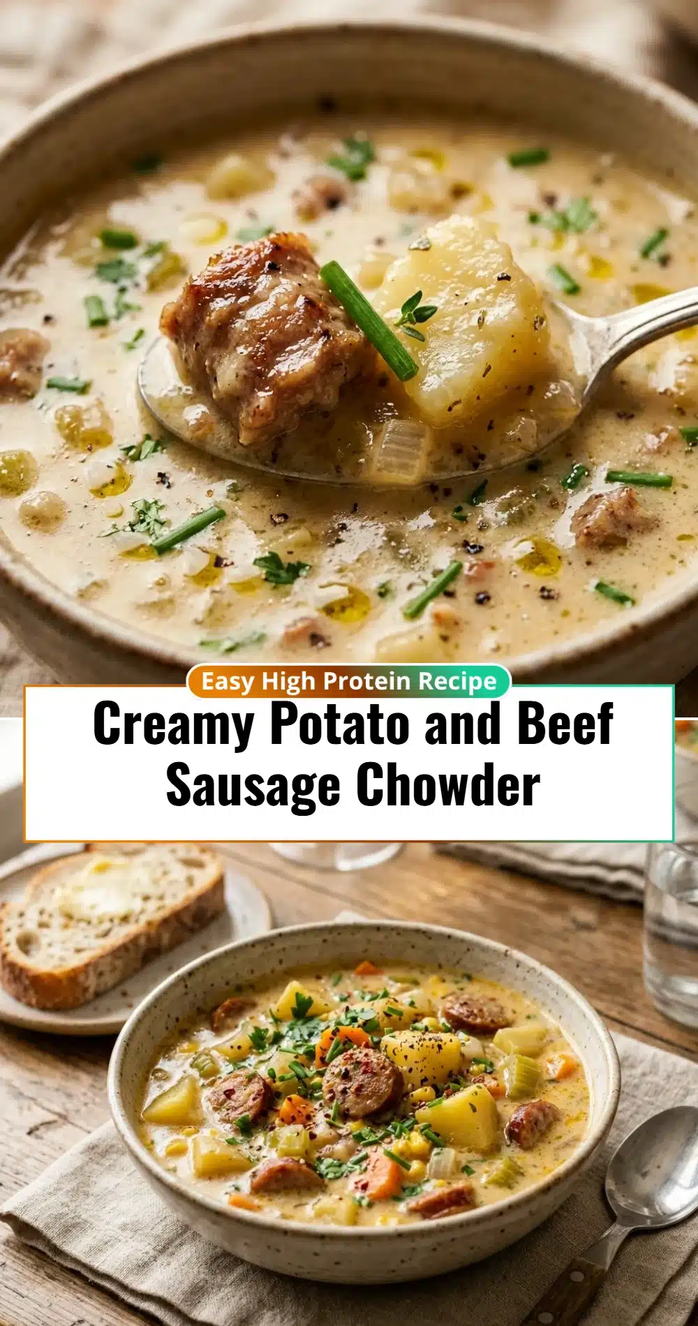 Creamy Potato and Beef Sausage Chowder