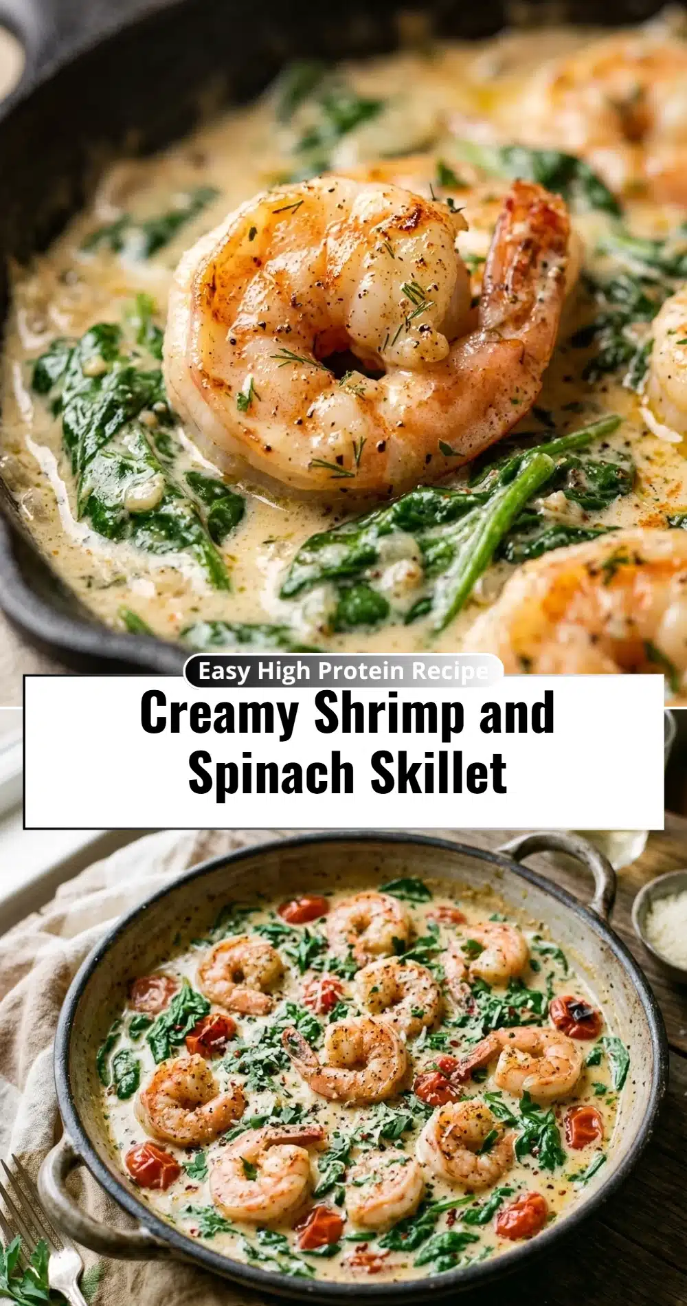 Creamy Shrimp and Spinach Skillet