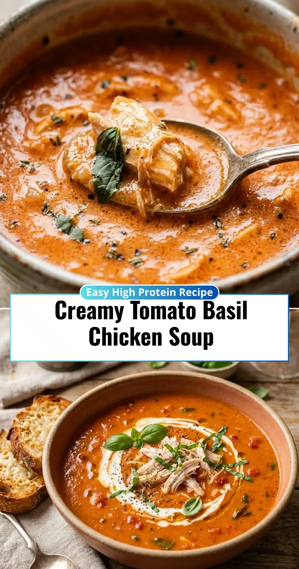 Creamy Tomato Basil Chicken Soup