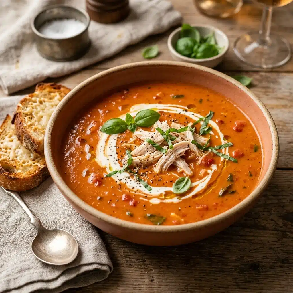 Creamy Tomato Basil Chicken Soup