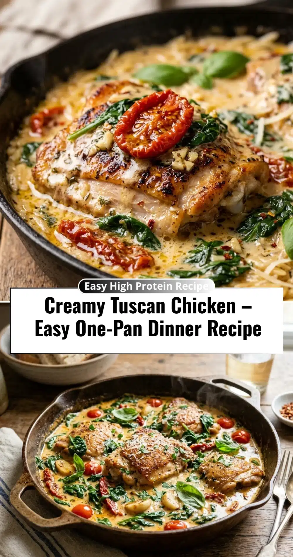 Creamy Tuscan Chicken – Easy One-Pan Dinner Recipe