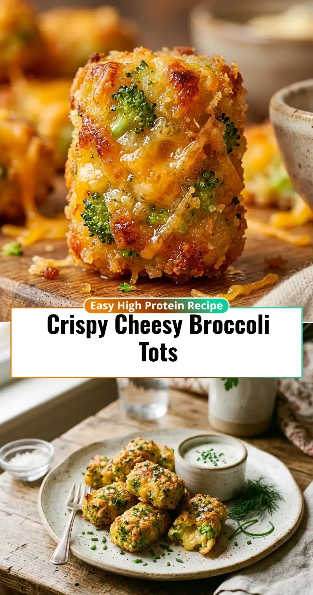 Crispy Cheesy Broccoli Tots