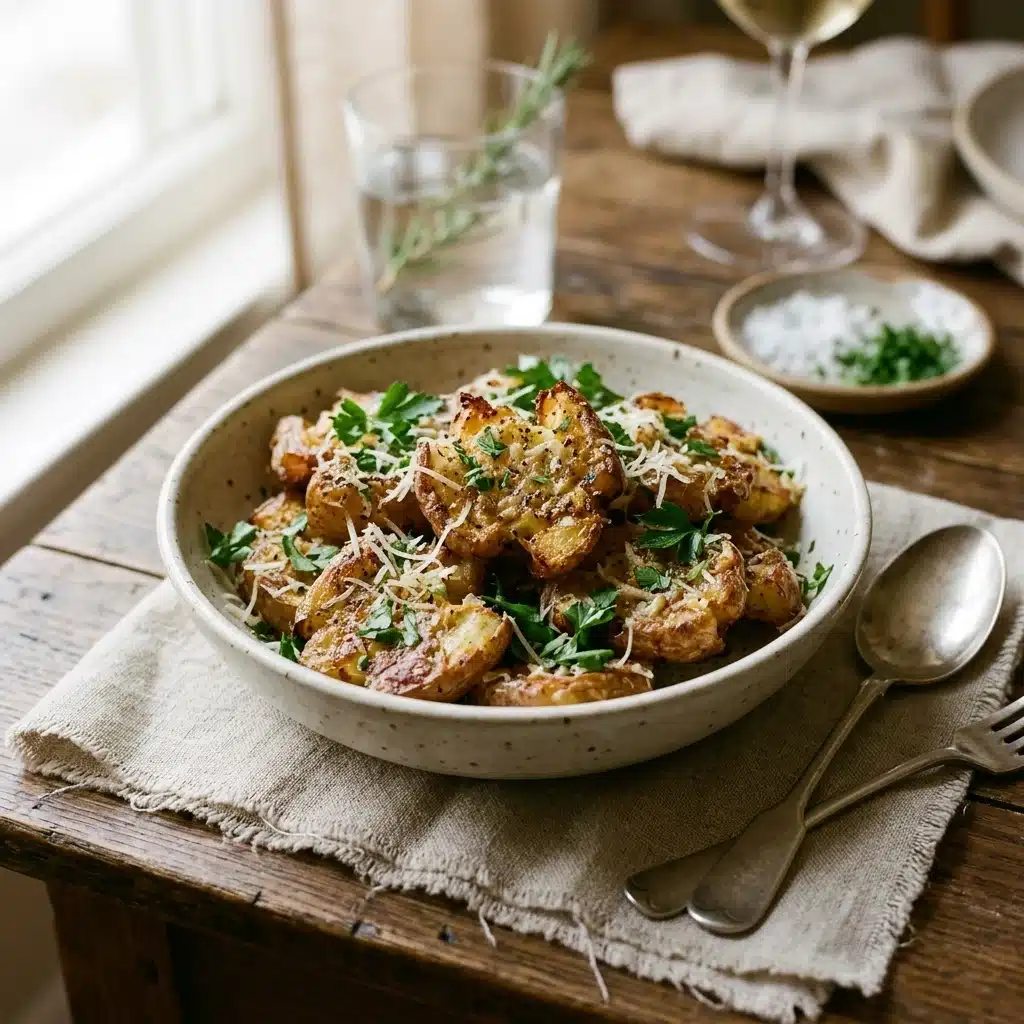 Crispy Garlic Parmesan Roasted Potatoes – Easy Side Dish