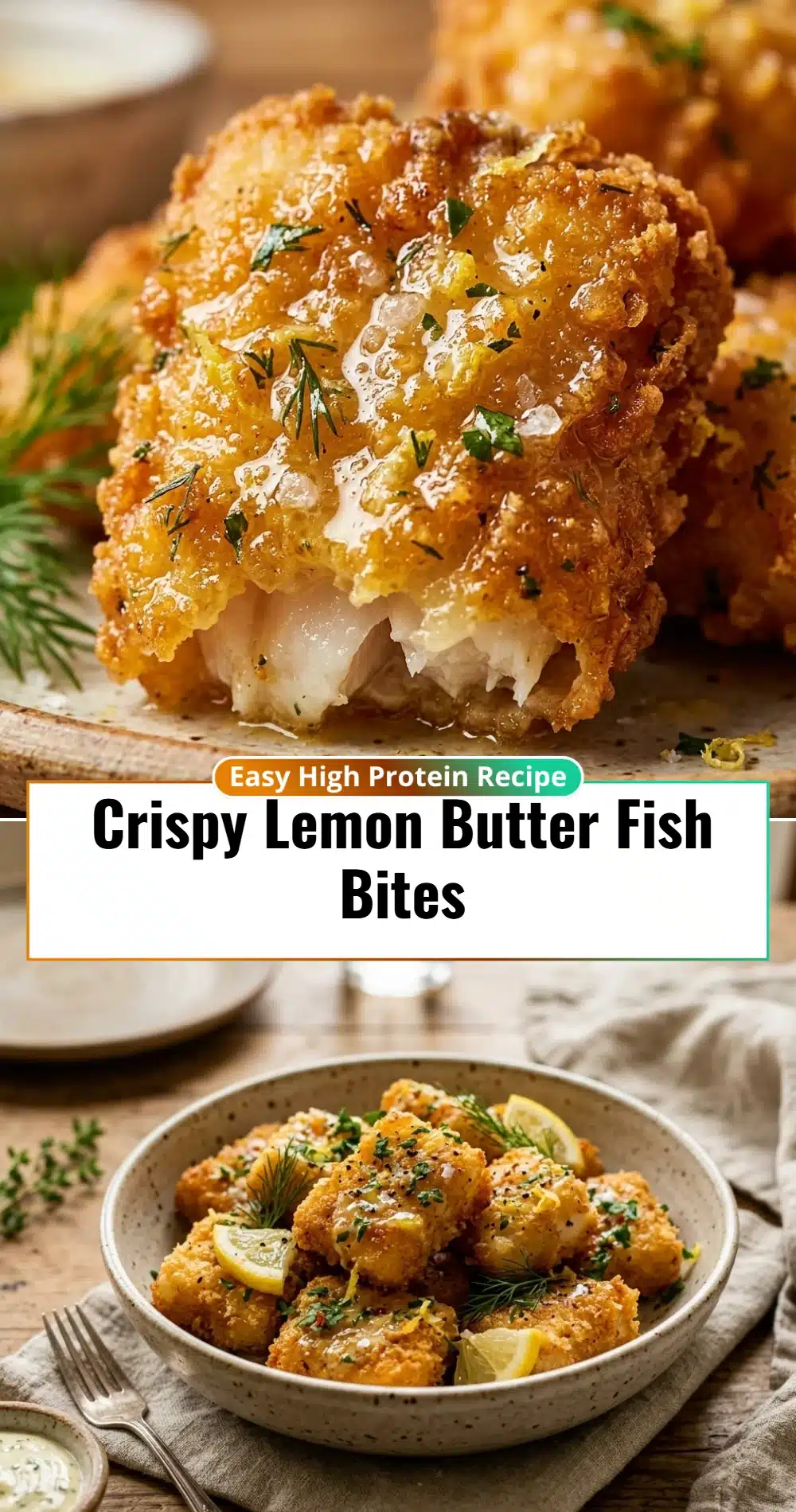 Crispy Lemon Butter Fish Bites