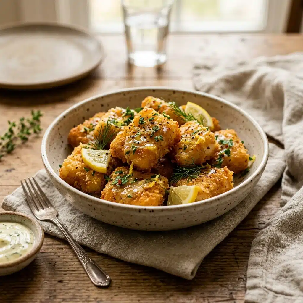 Crispy Lemon Butter Fish Bites