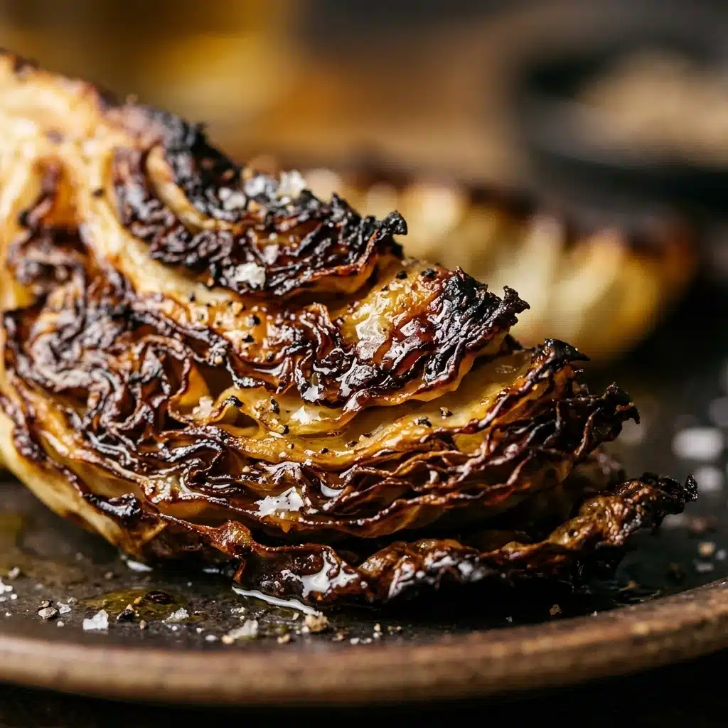 Crispy Roasted Cabbage Steaks With Blistered Edges