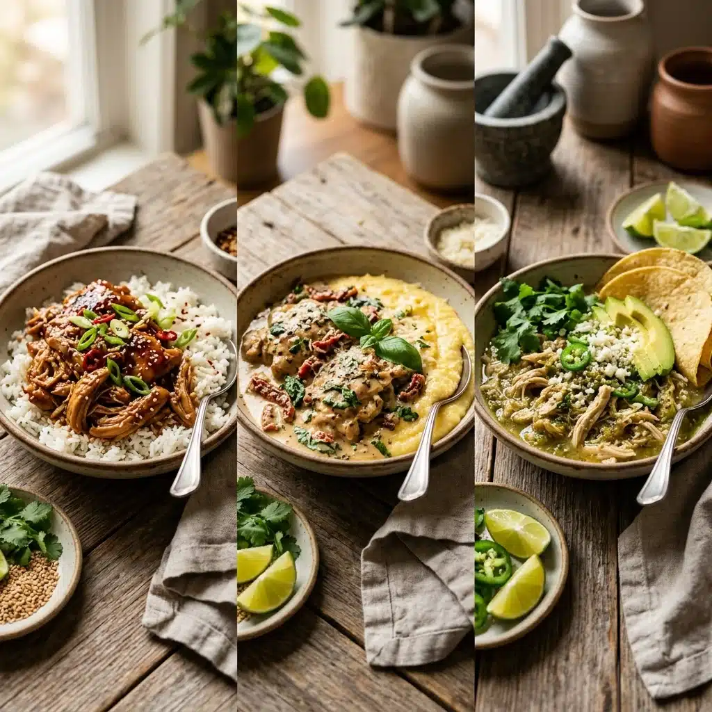 Crockpot Chicken Recipes 3 Ways