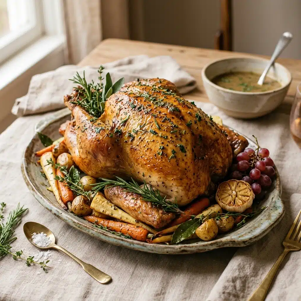 Garlic Herb Butter Roast Turkey