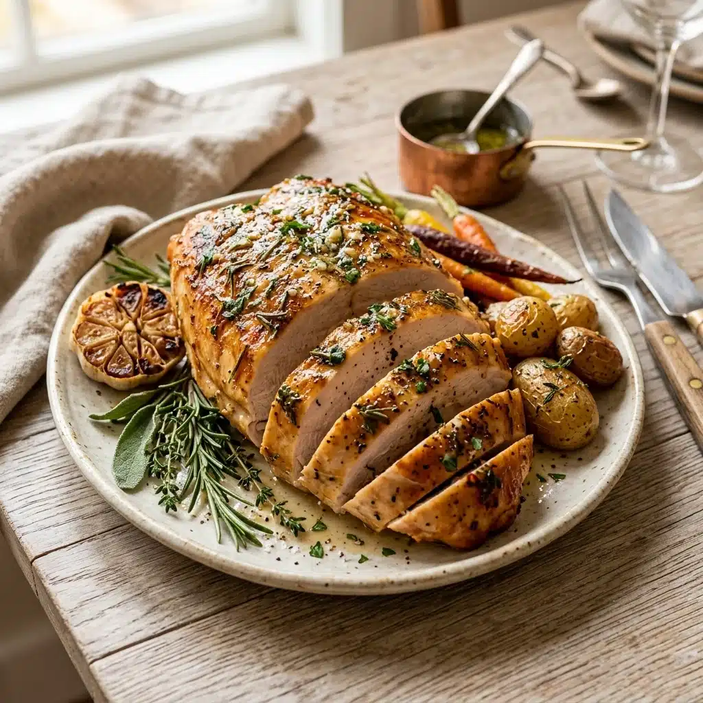 Garlic Herb Butter Roasted Turkey Breast