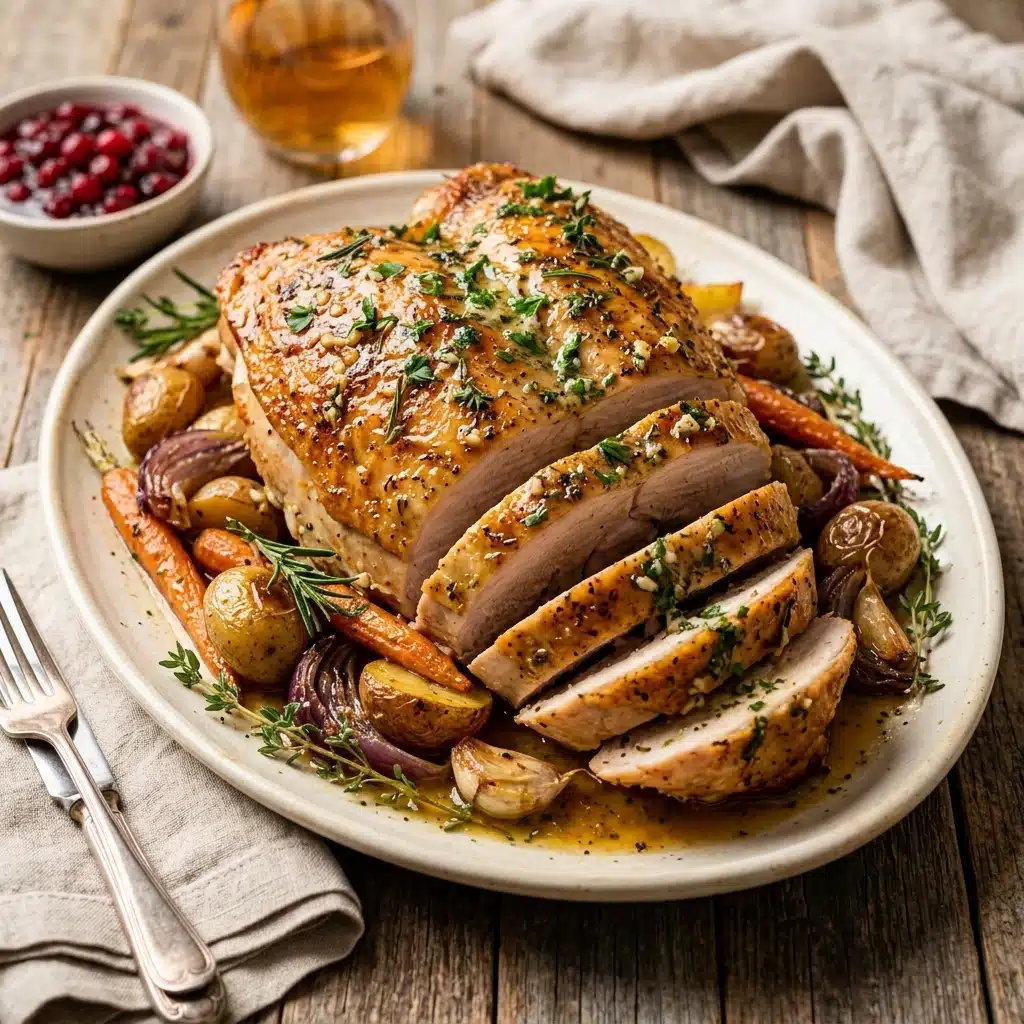 Garlic Herb Butter Roasted Turkey Breast