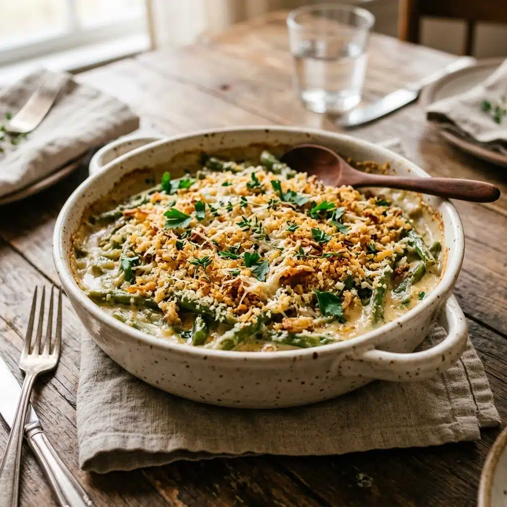 Garlic Parmesan Green Bean Casserole