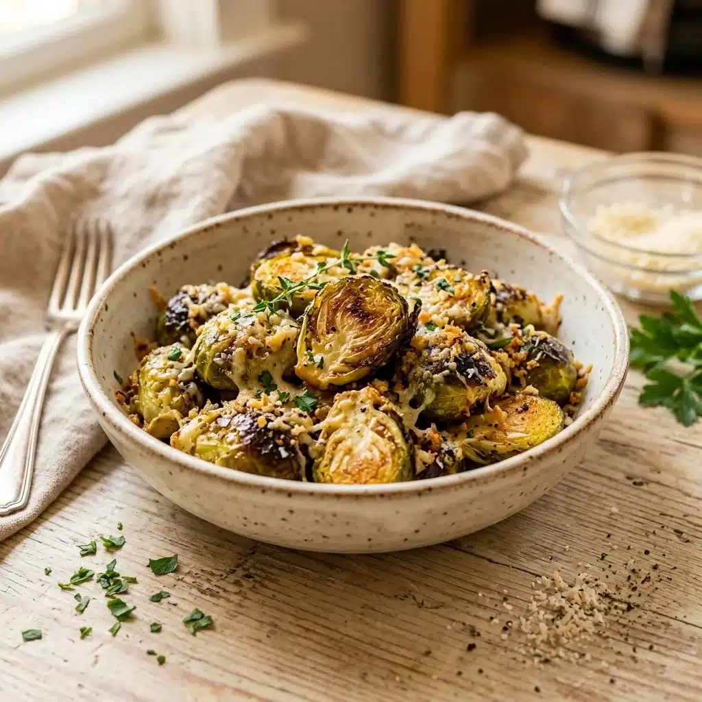 Garlic Parmesan Roasted Brussels Sprouts