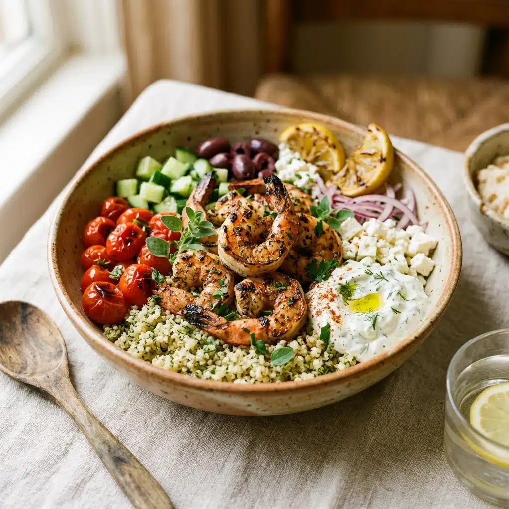 Greek Shrimp Mediterranean Bowl