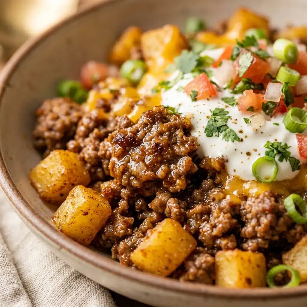 Ground Beef and Potato Taco Bowl