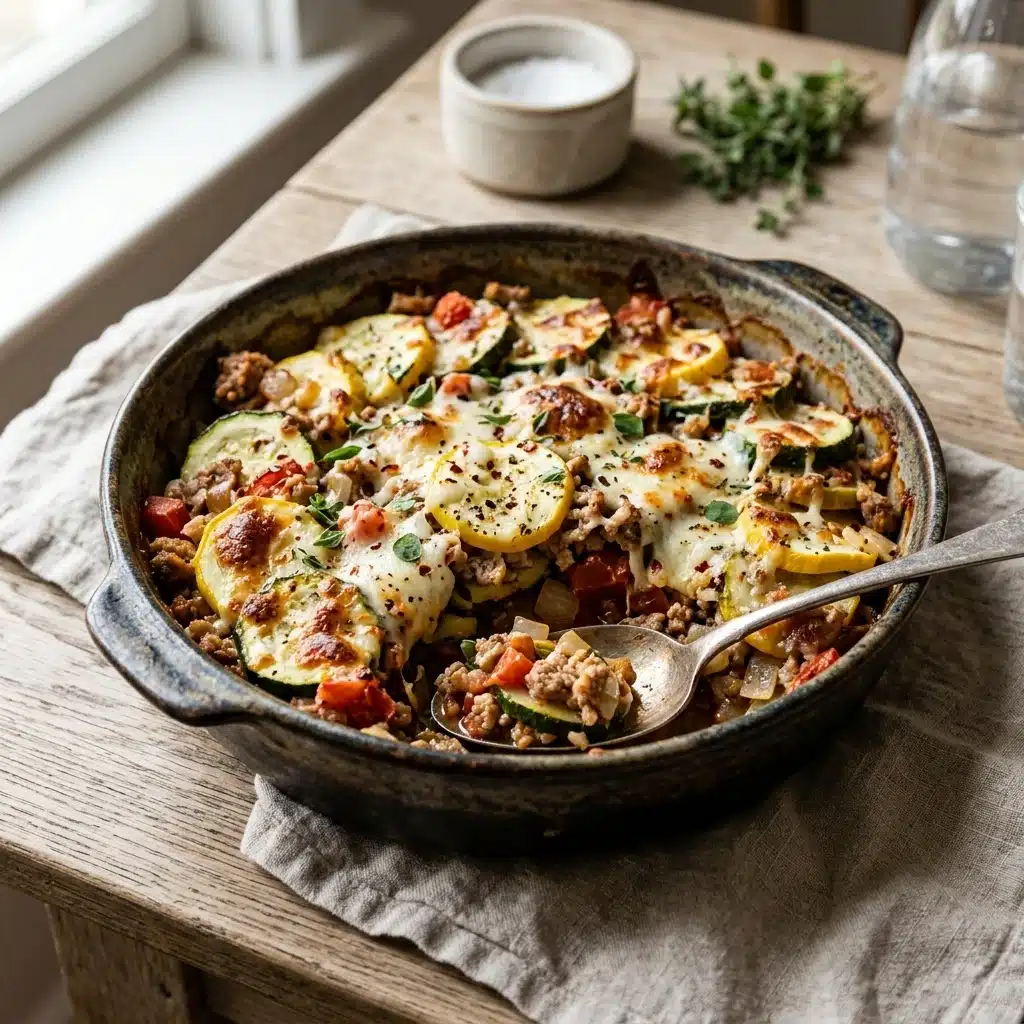 Ground Turkey Zucchini Casserole