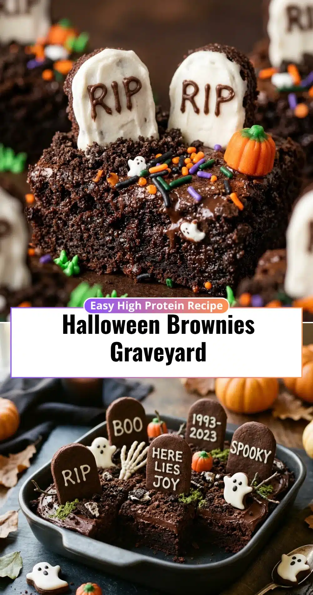 Halloween Brownies Graveyard