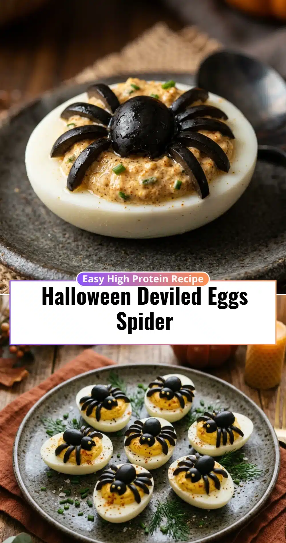 Halloween Deviled Eggs Spider