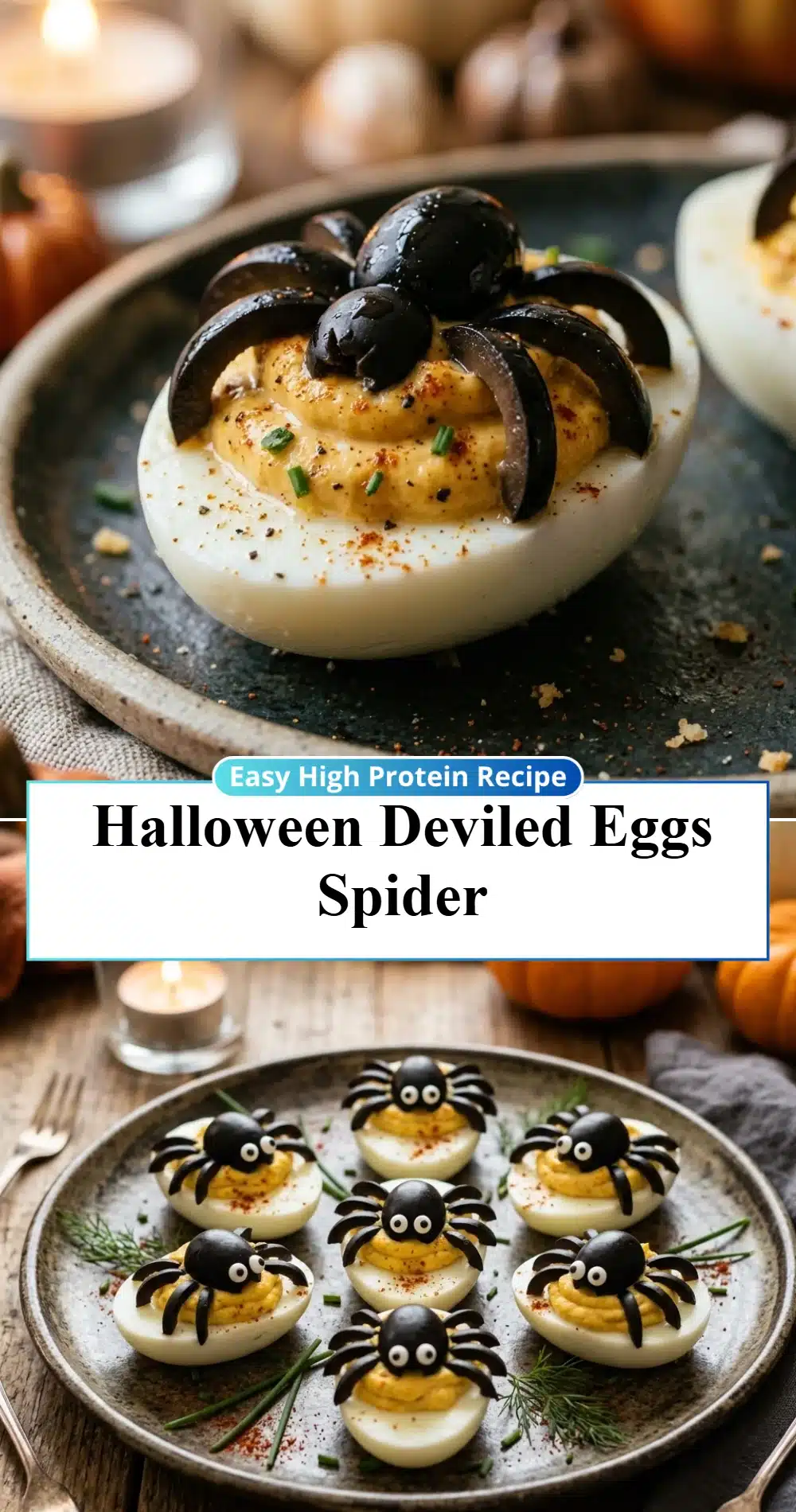 Halloween Deviled Eggs Spider