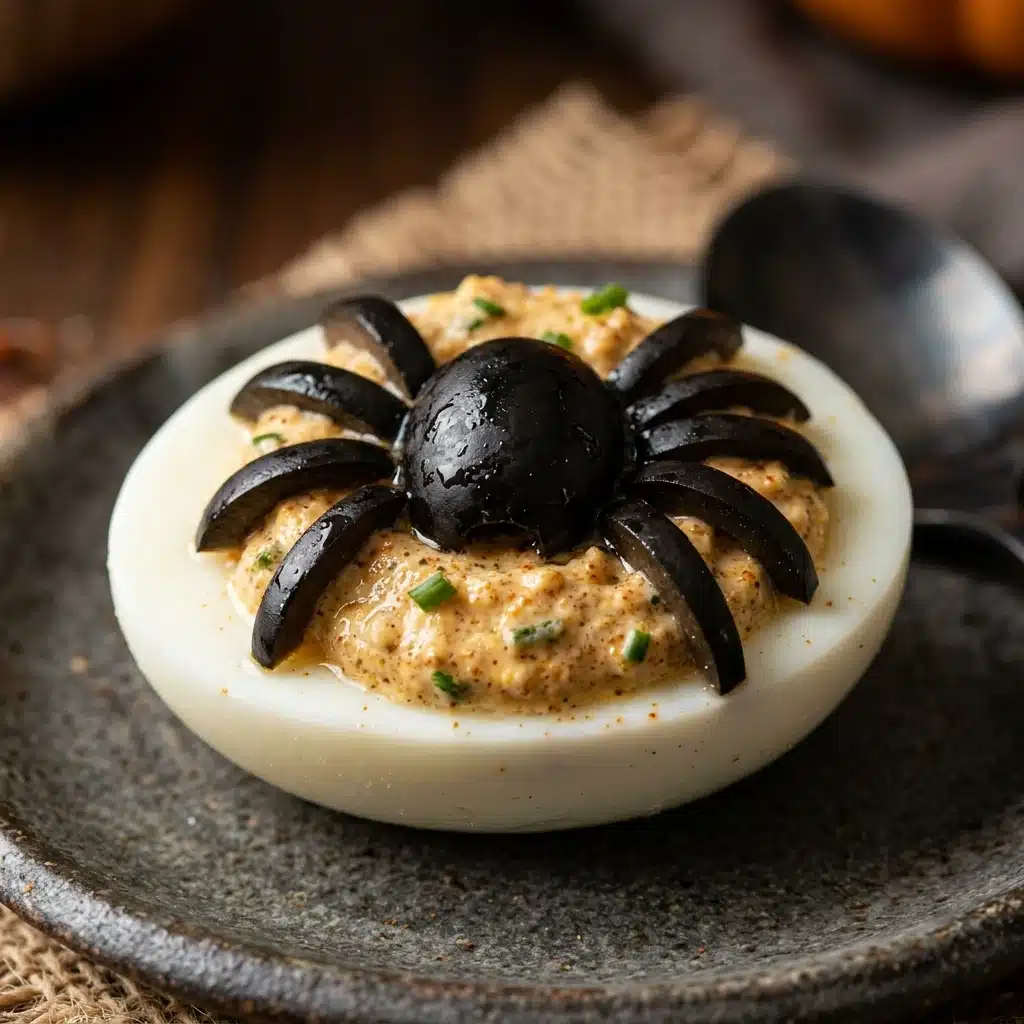 Halloween Deviled Eggs Spider