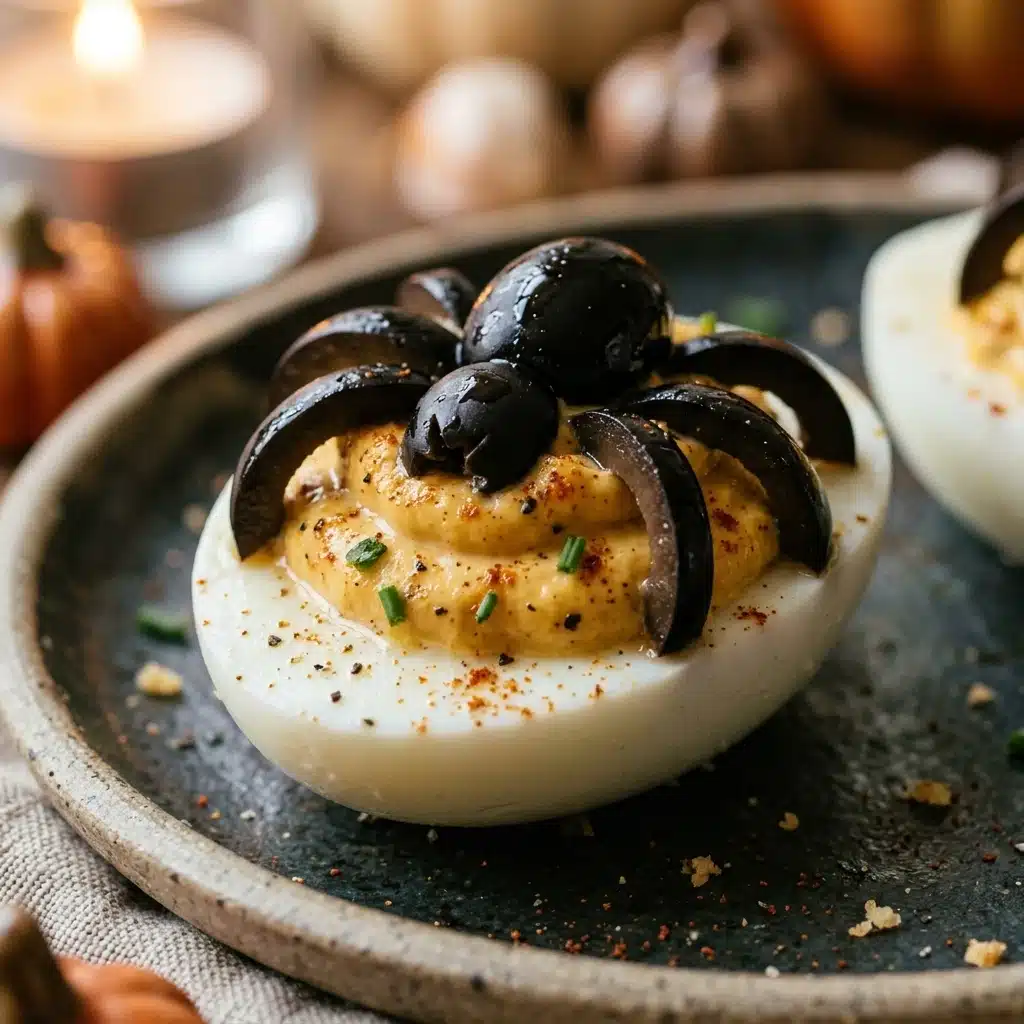 Halloween Deviled Eggs Spider