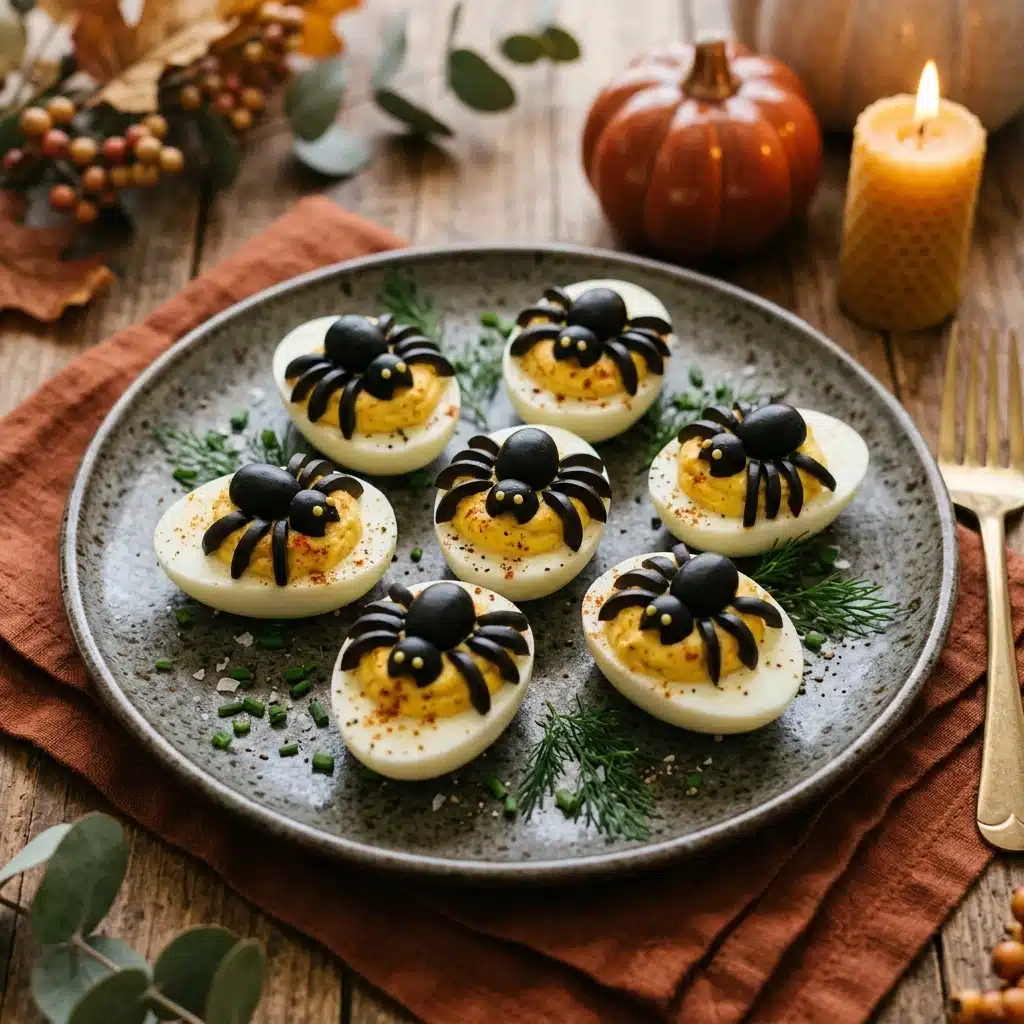 Halloween Deviled Eggs Spider