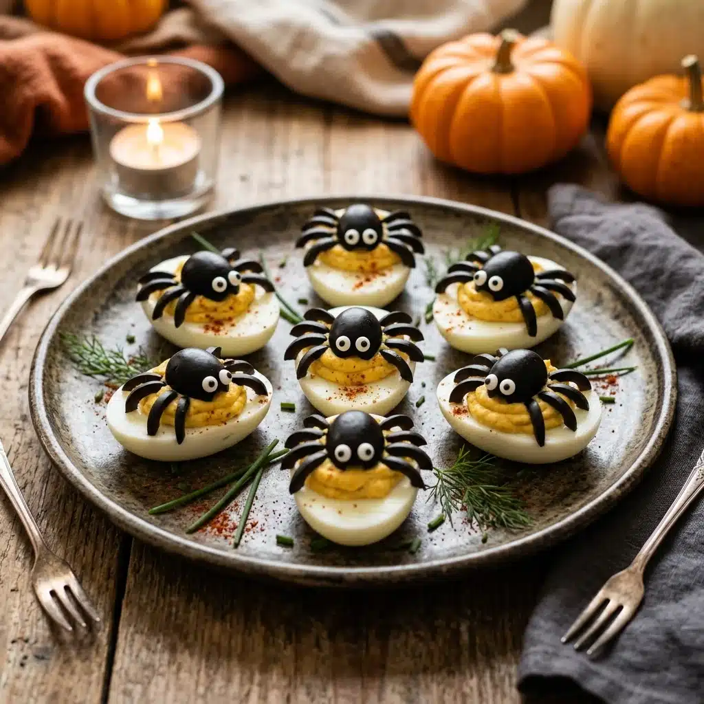 Halloween Deviled Eggs Spider