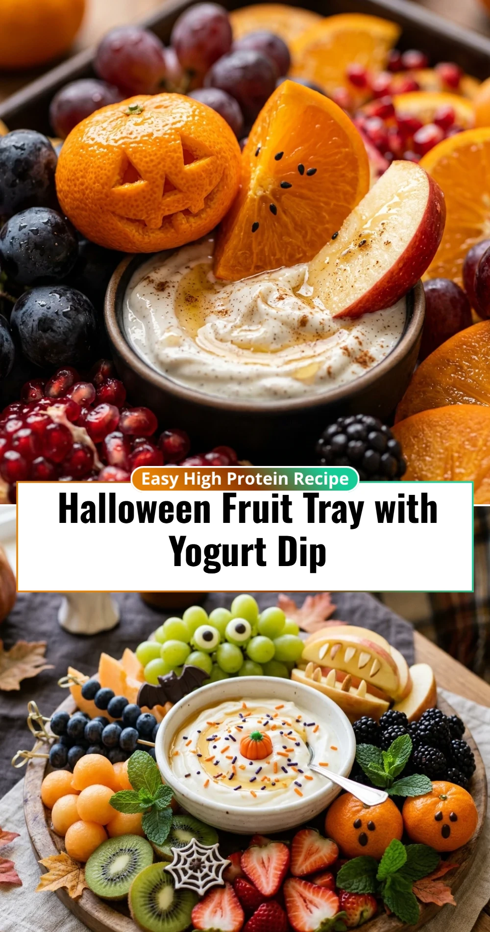 Halloween Fruit Tray with Yogurt Dip