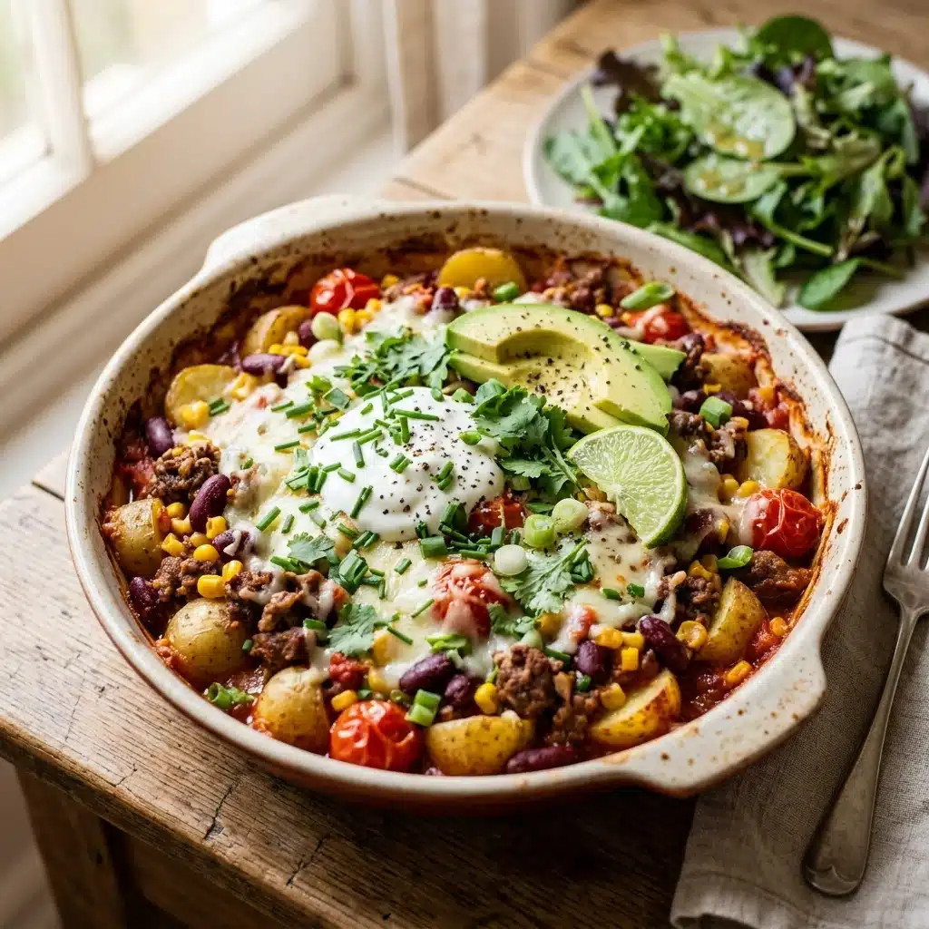 Healthy Loaded Beef and Potato Bake