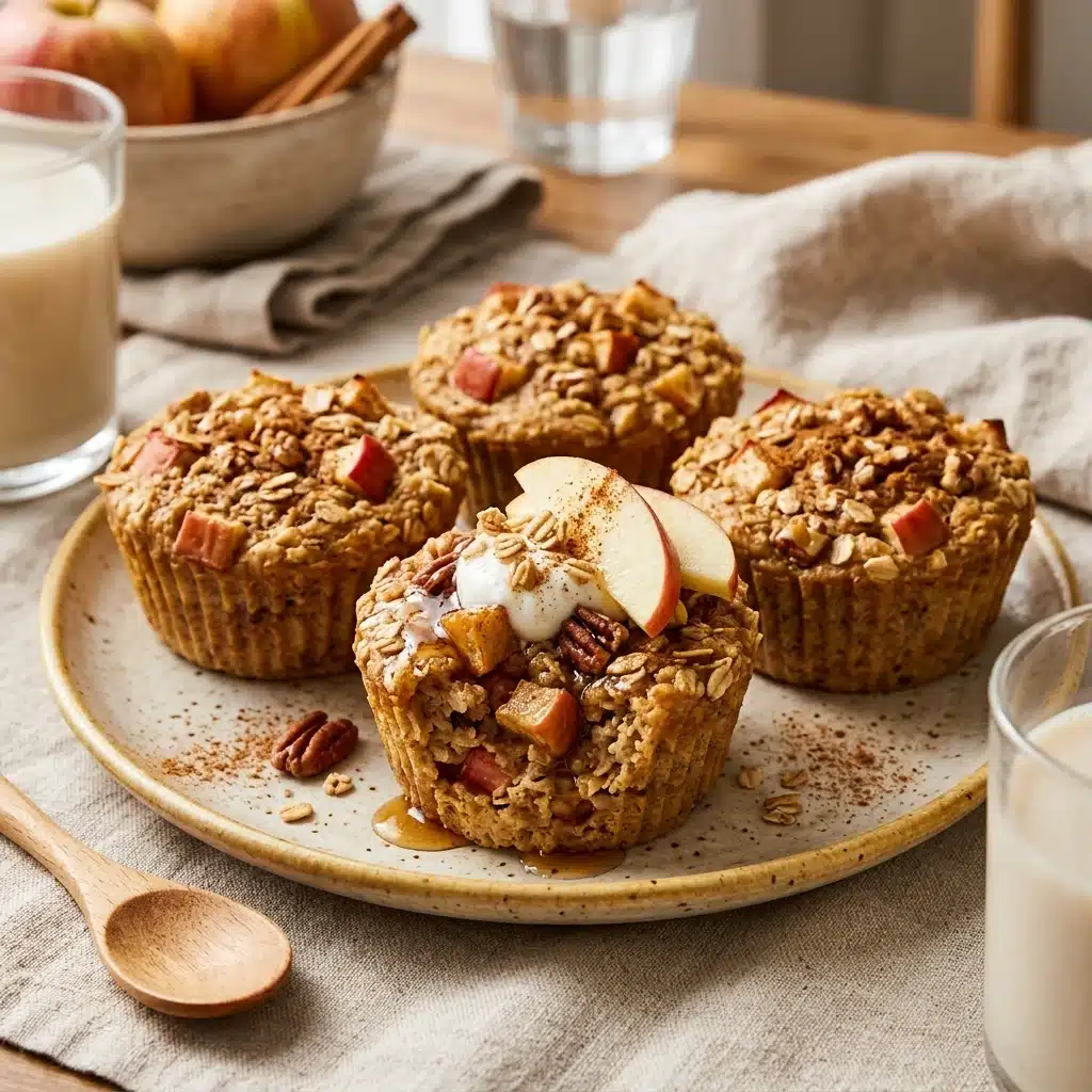 High Protein Apple Cinnamon Baked Oatmeal Cups